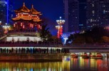 锦江亮灯 合江亭再现公园城市璀璨夜景